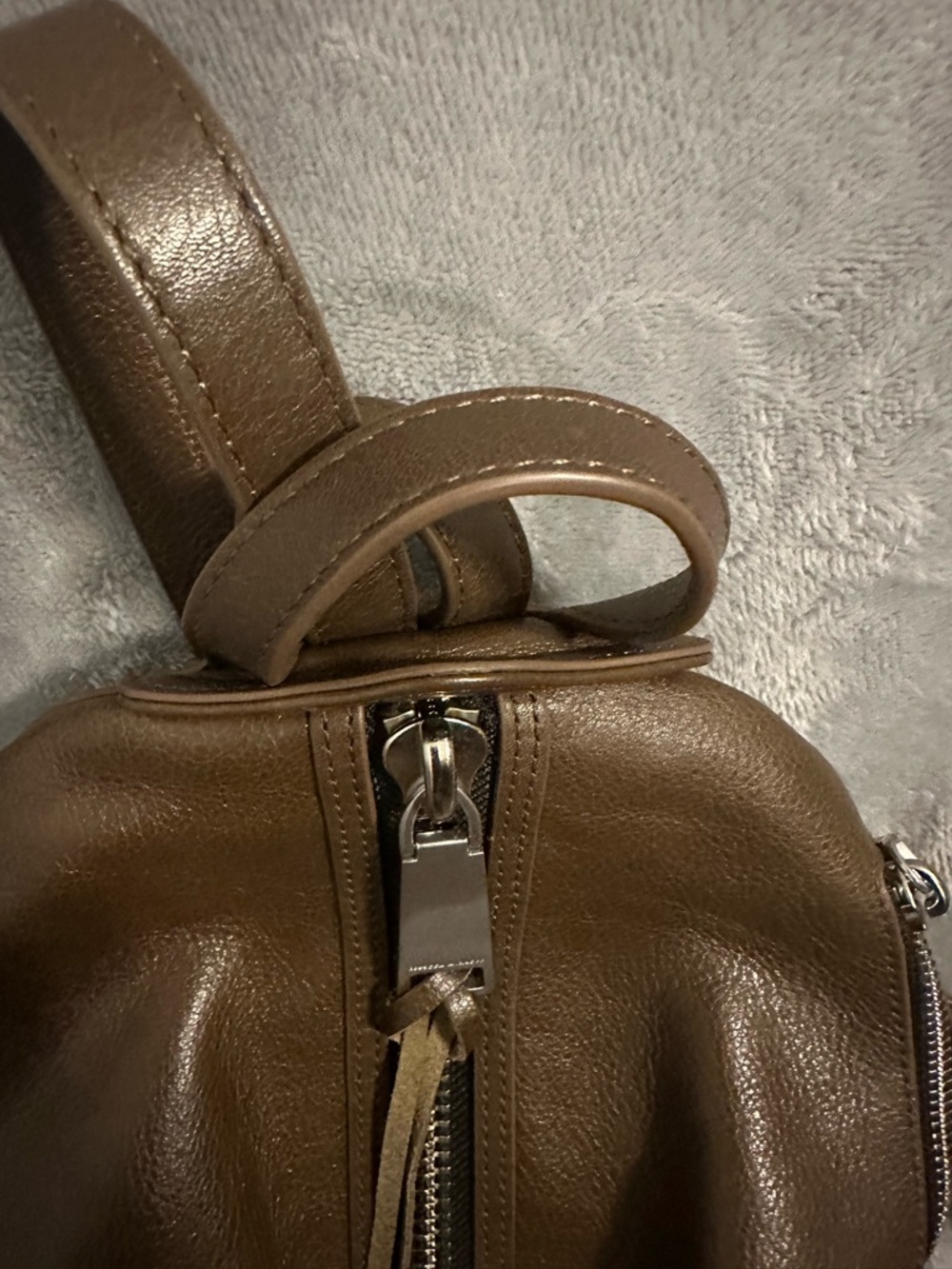 Rebecca Minkoff Medium Julian Leather Backpack Brown - Picture 14 of 15